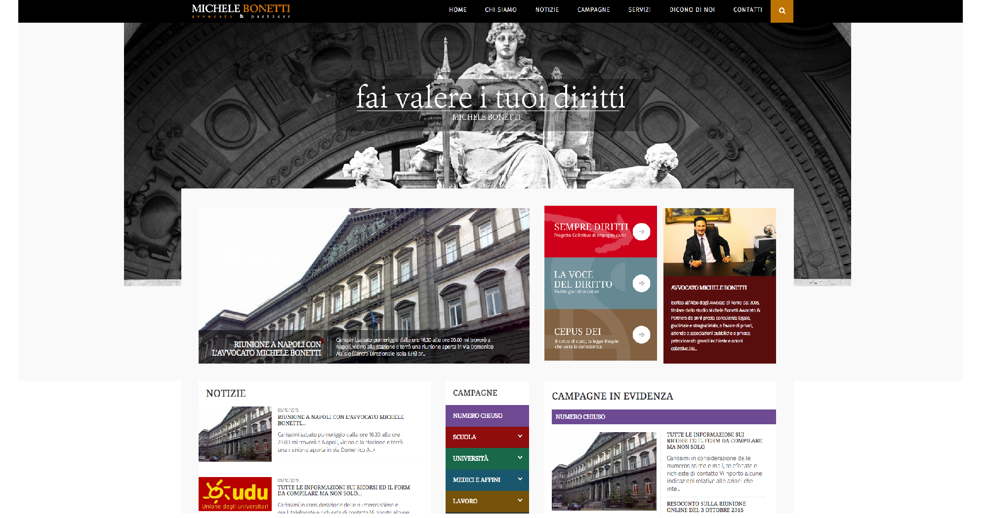 Sito web - Home page