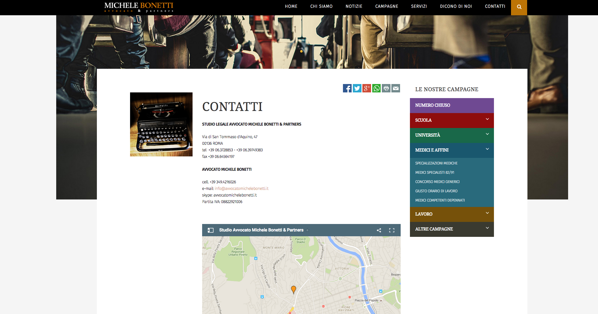 Sito web - Pagina contatti