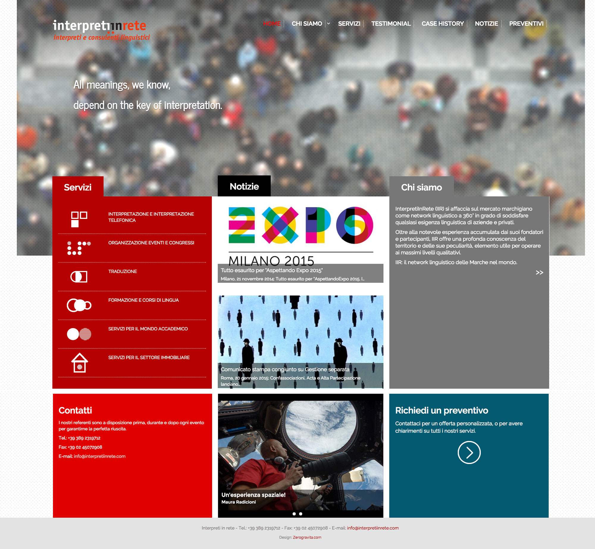 Sito web - Home page